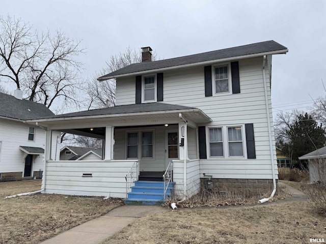 view of front of house featuring covered porch