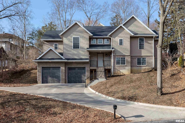 view of front of home with a garage