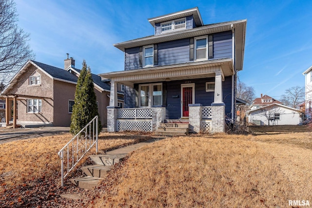 view of front of property with a porch