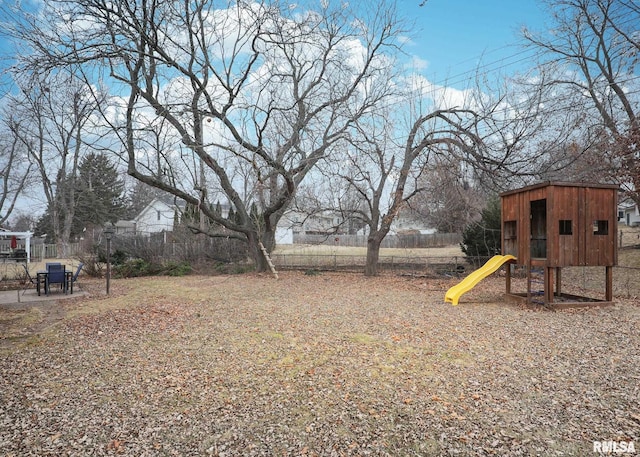 view of yard featuring a playground