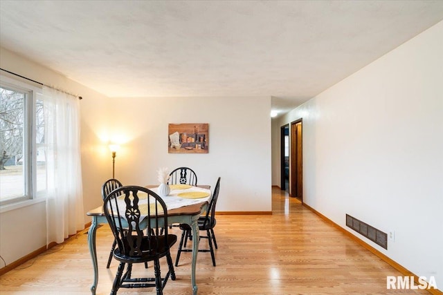 dining room featuring light hardwood / wood-style flooring