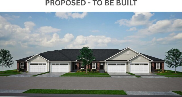 LOT38 Frank Ct, Le Claire, IA 52753 - single story home with driveway, brick siding, and a garage