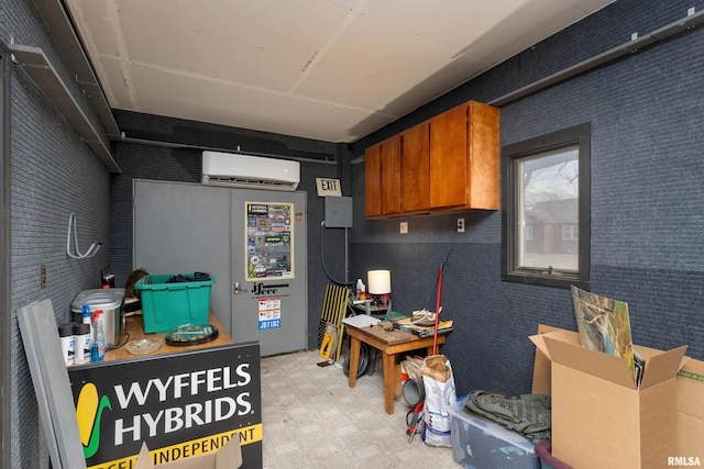 kitchen with an AC wall unit