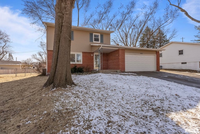 front of property featuring a garage