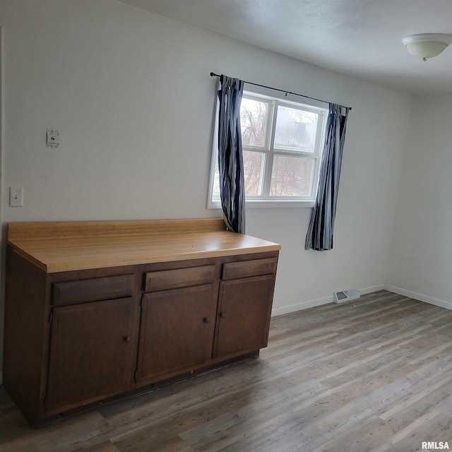 interior space with light hardwood / wood-style flooring