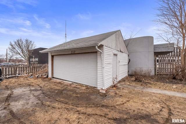 view of garage