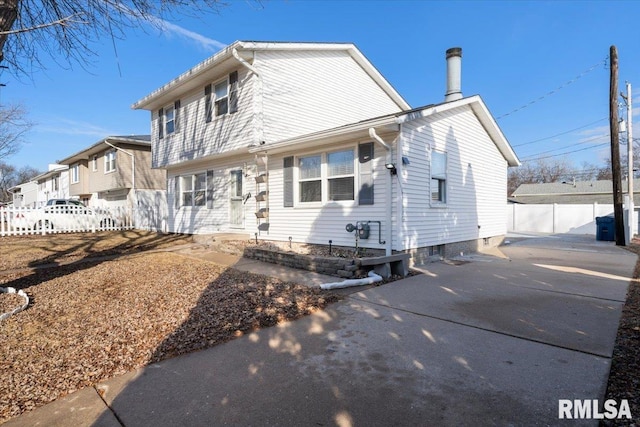 view of front of home with a patio