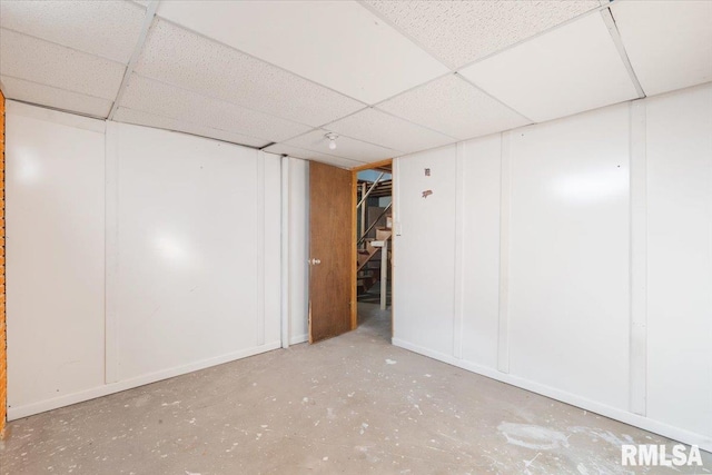 basement with a drop ceiling