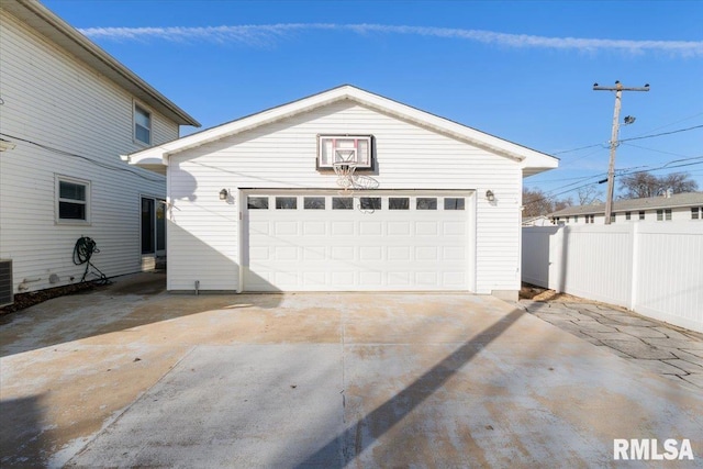 view of garage