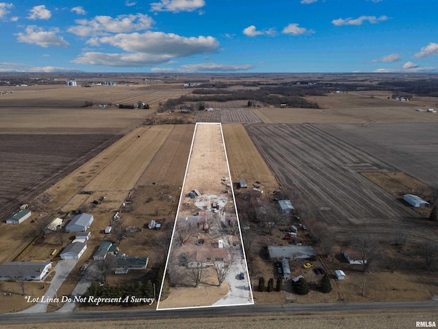 drone / aerial view featuring a rural view