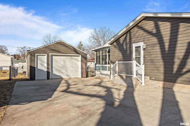 view of garage