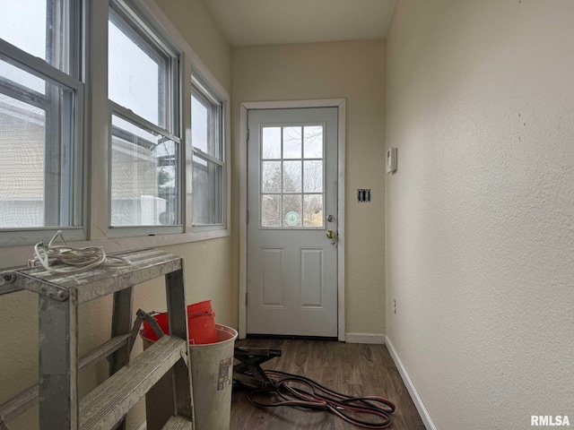 doorway featuring hardwood / wood-style floors