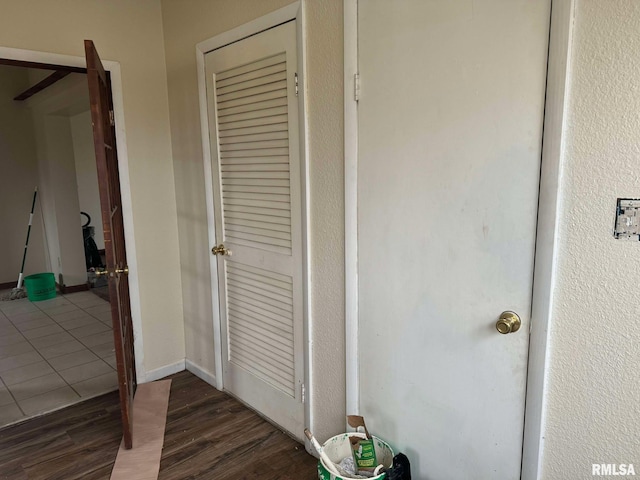 bathroom featuring hardwood / wood-style flooring