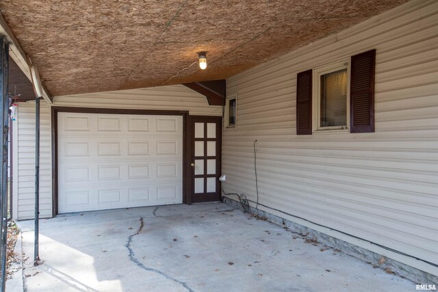 view of garage