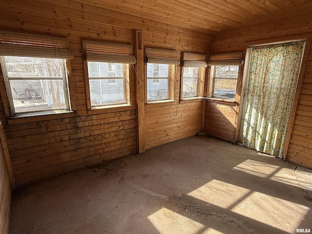 interior space featuring wood ceiling