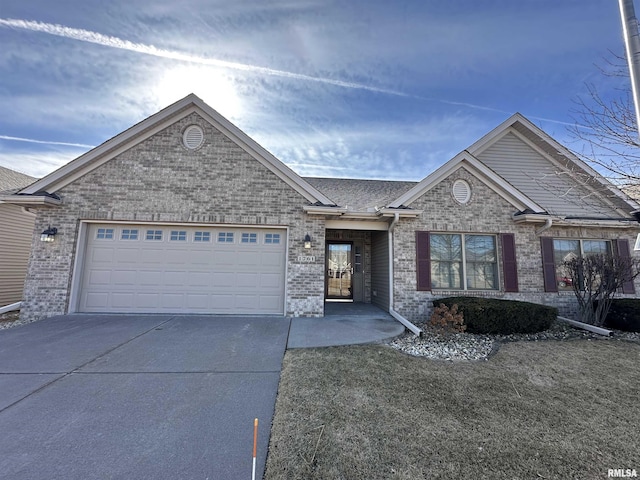 view of front facade with a garage