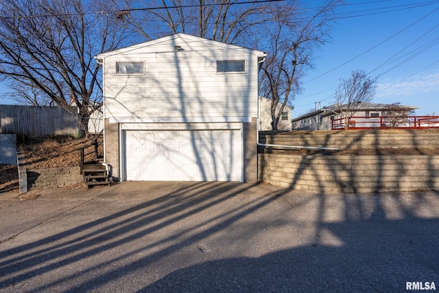 view of garage