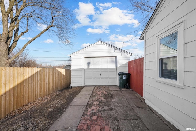 view of garage