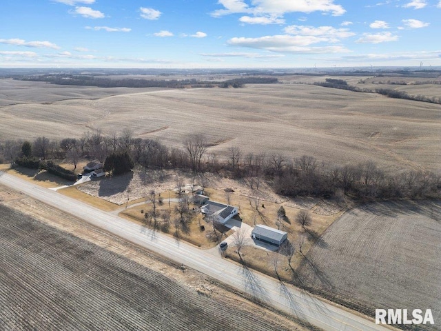 bird's eye view with a rural view