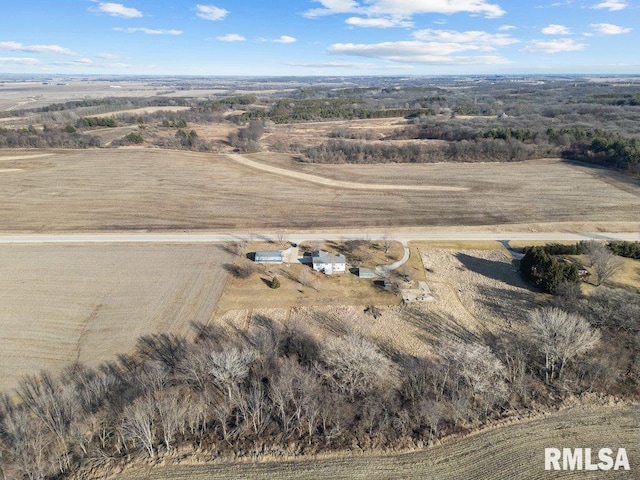 bird's eye view with a rural view