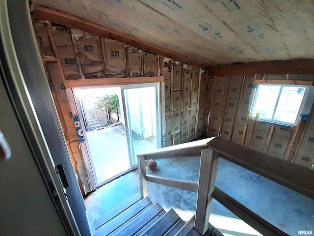 view of unfinished attic