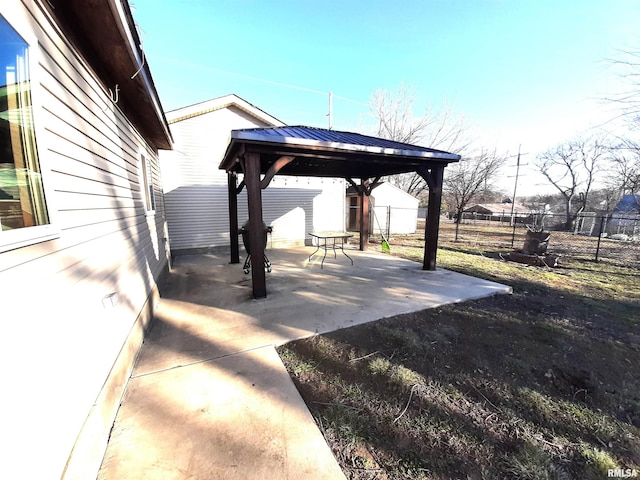 view of patio with a gazebo