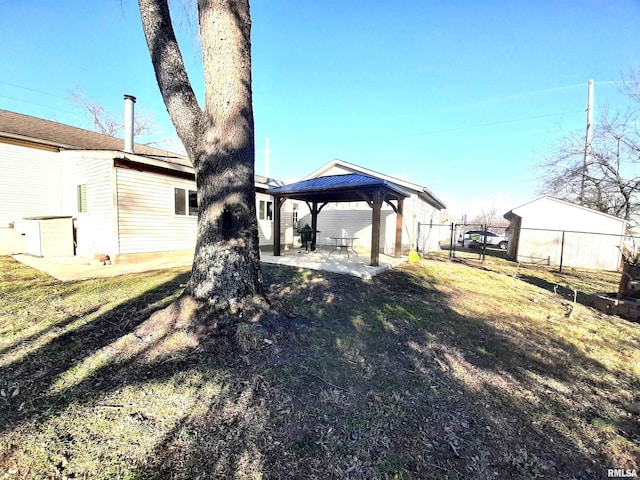 view of yard with a gazebo