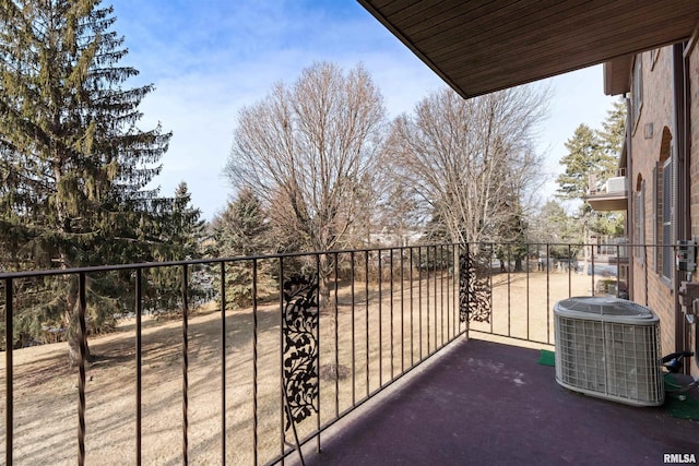 balcony with cooling unit