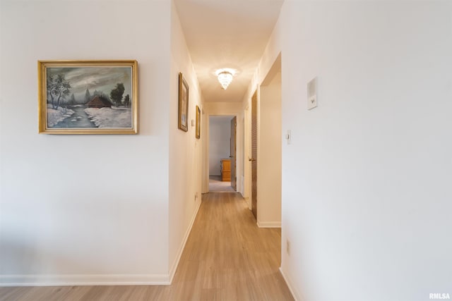 corridor featuring light hardwood / wood-style flooring