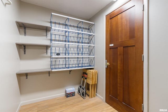 entryway with light hardwood / wood-style flooring