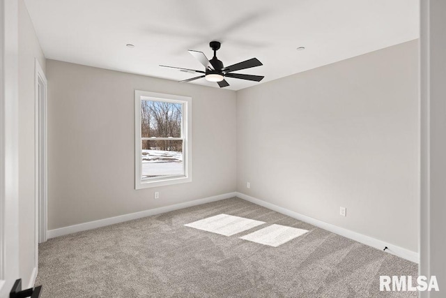 2803 N 23rd St Unit 1, Quincy, IL 62305 - empty room featuring ceiling fan, carpet floors, and baseboards