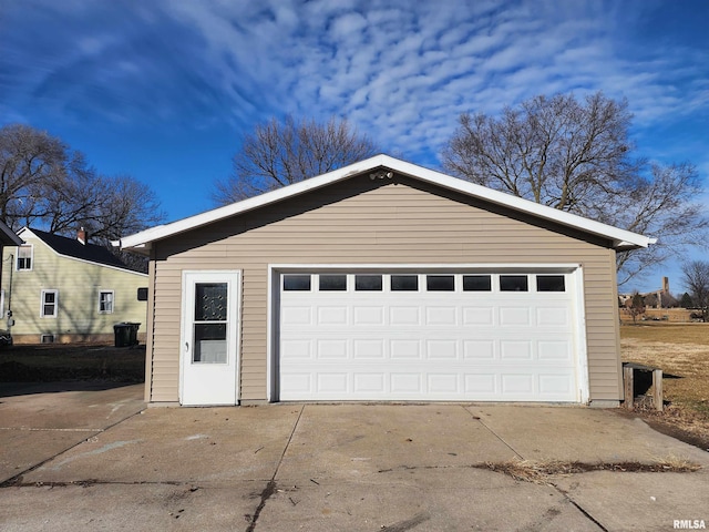 view of garage