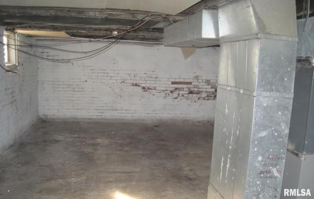 basement with heating unit