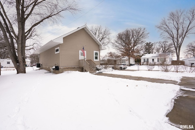 view of snowy exterior