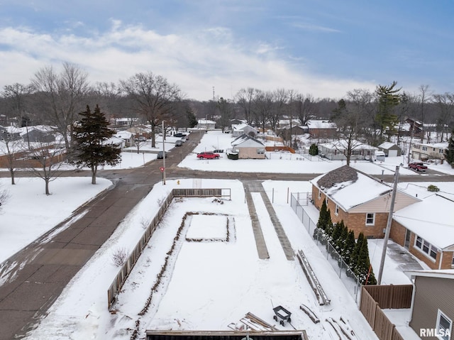 view of snowy aerial view