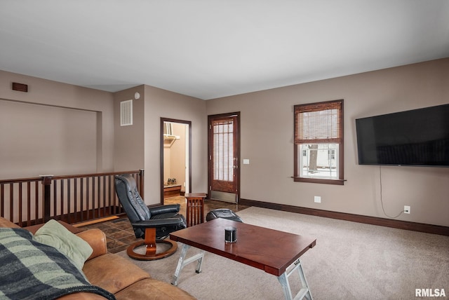 view of carpeted living room