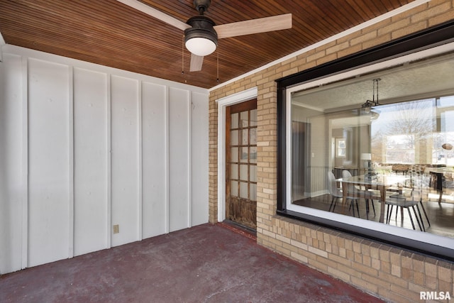 view of patio / terrace with ceiling fan