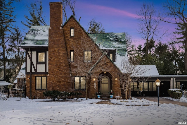 view of tudor-style house