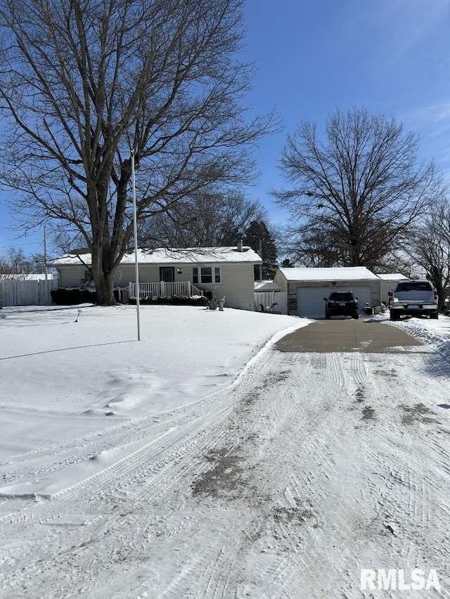 exterior space featuring a garage