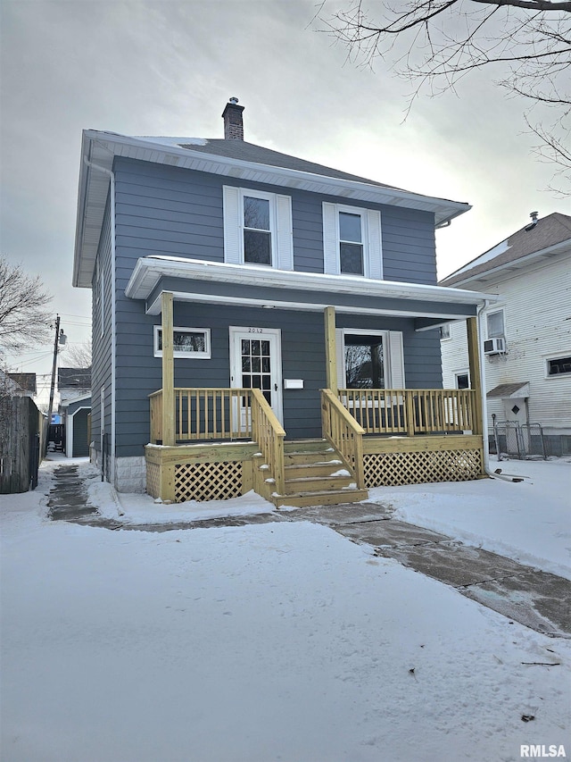 front facade with covered porch