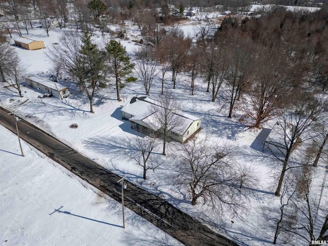 view of snowy aerial view