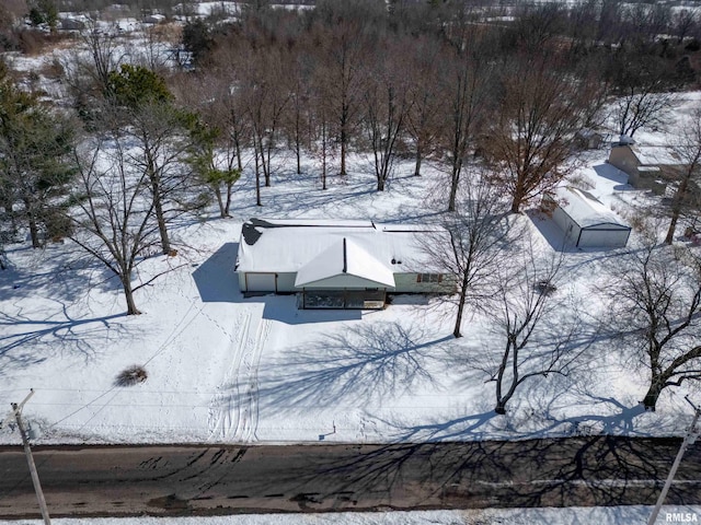 view of snowy aerial view