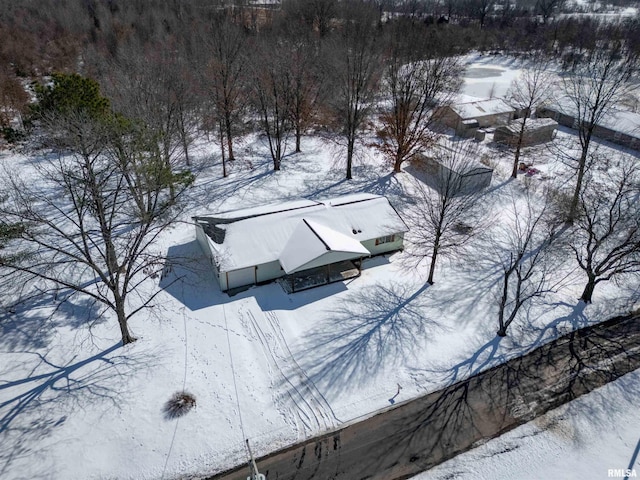 view of snowy aerial view