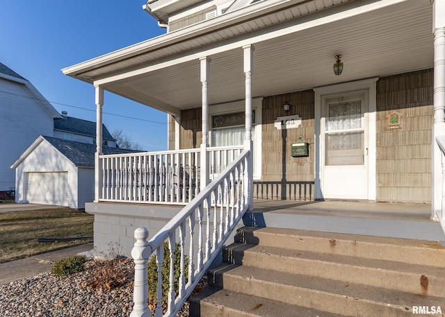 entrance to property with a porch