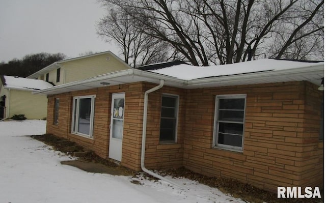 view of snowy exterior