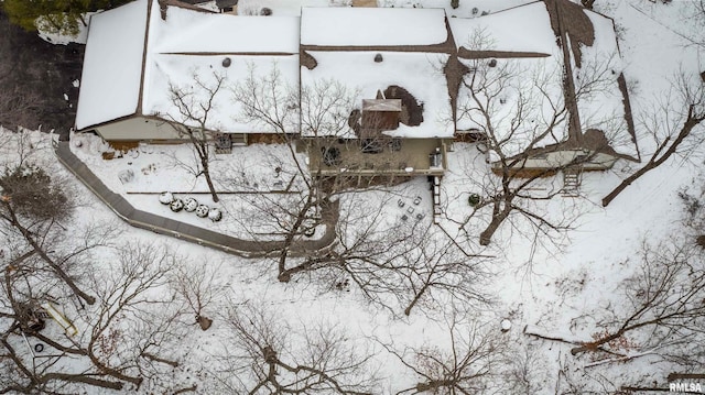 view of snowy aerial view