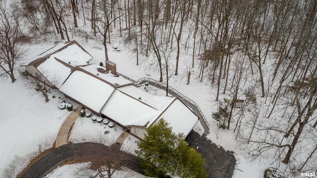 view of snowy aerial view