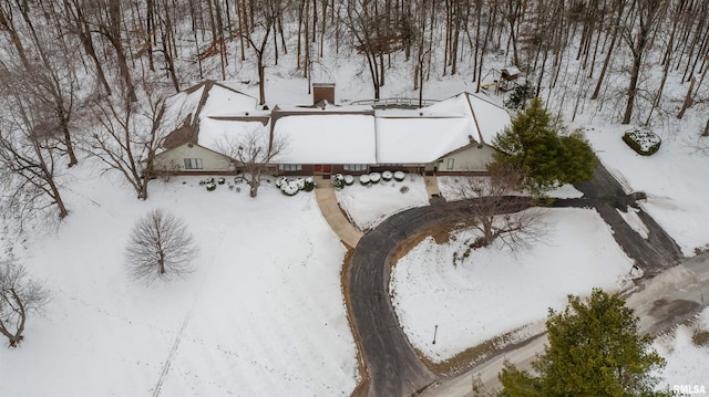 view of snowy aerial view