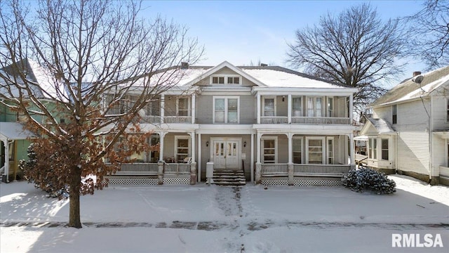 view of front of home with covered porch