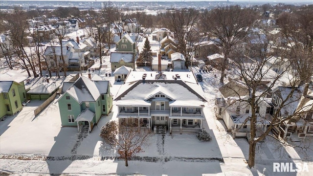 aerial view with a residential view